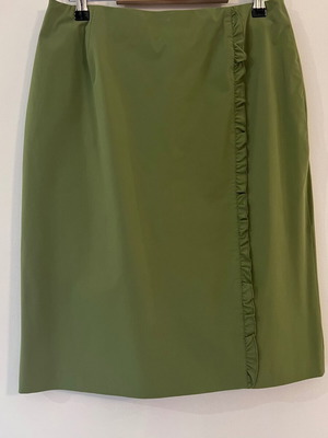 In Wear midi pencil skirt with ruffle detail, green