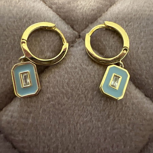 Silver hoop earrings gold plated like new