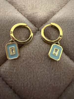 Earrings hoops gold plated silver like new