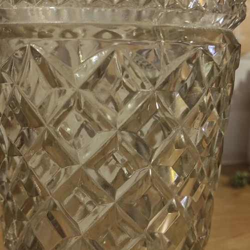 Glass embossed vases used, set of 2 pieces