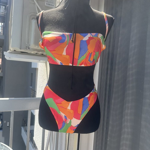 Asos multicolor bikini top and bottom size XL new
