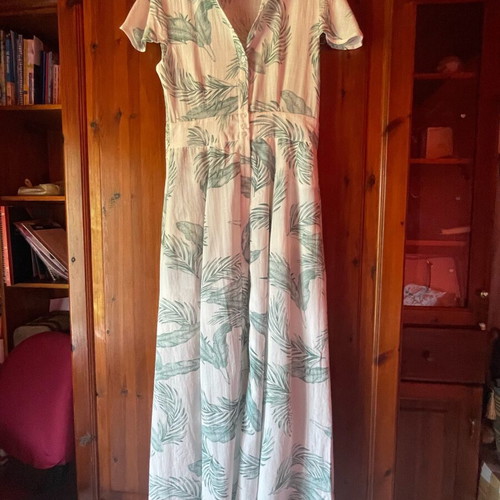 A.L.E. dress like new, viscose, white and turquoise, size M