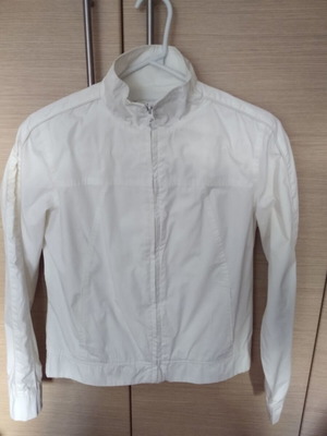 Ζακέτα Zara unisex medium μεταχειρισμένη, λευκή, φθινοπωρινή με τσέπες