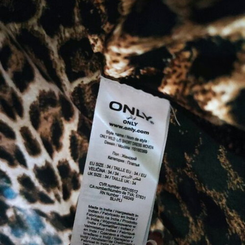 Leopard dress with 3/4 sleeve like new, XS/S, black and brown