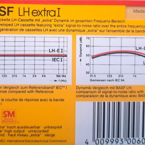 BASF LH Extra I 60 min audio cassette new, collector's item