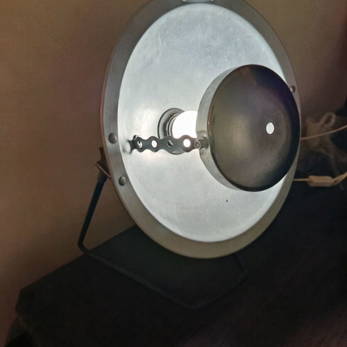 Handmade table lamp with adjustable aluminum spotlight