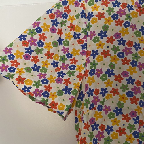 Vintage floral short-sleeve shirt Primavera like new, viscose fabric