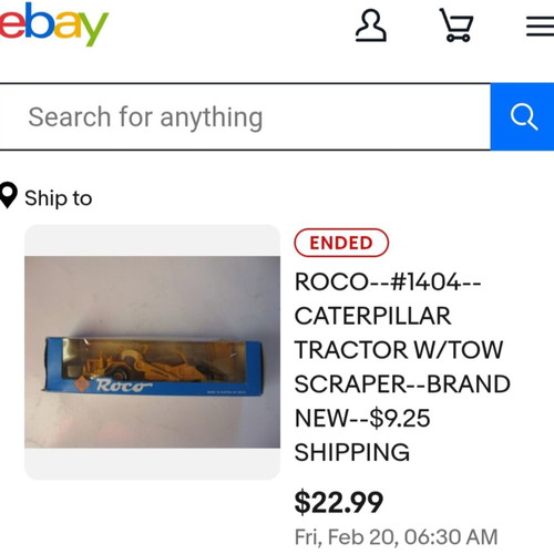 Vintage Roco Caterpillar Scraper 1:87 model used
