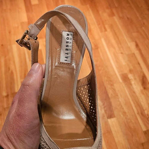 Fratelli Rossetti sandals used, beige, size 37.5, 9 cm heel