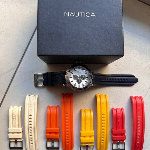 Nautica genuine colored rubber watch straps 24mm with embossed logo