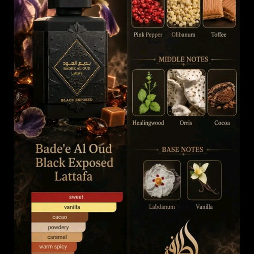 Lattafa Bade'e Al Oud Black Exposed Eau de Parfum 100ml like new
