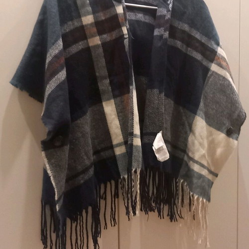 Pepe Jeans checked cape like new, summer blue