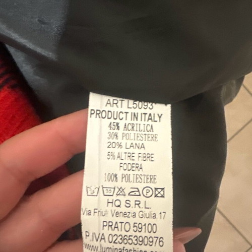 Lumina Checked Long Coat New Size M