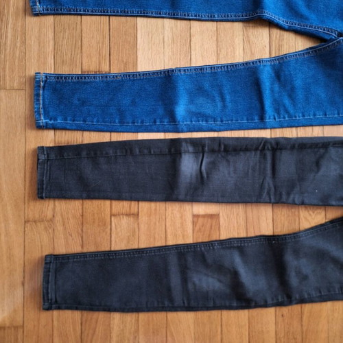 Bullandbear skinny jeans set used for girls, black and blue, size 34