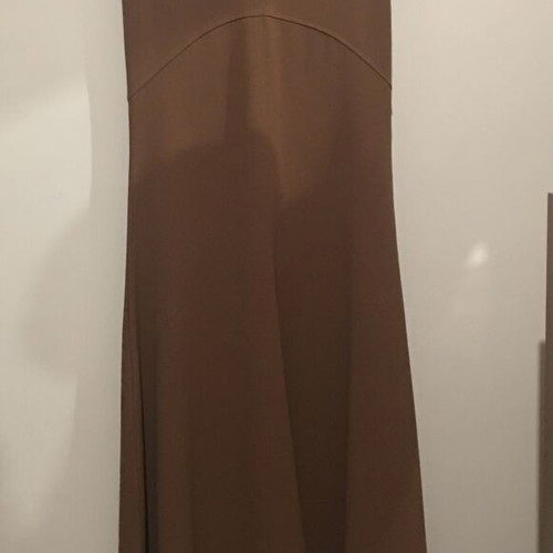 Warehouse v neck crepe dress, brown, size S from ASOS