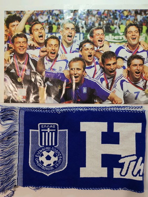Αναμνηστικά Euro 2004 αφίσα και κασκόλ μεταχειρισμένα, The Champions are Here