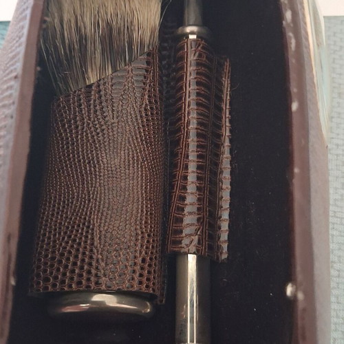 Vintage shaving set with silver hallmark new