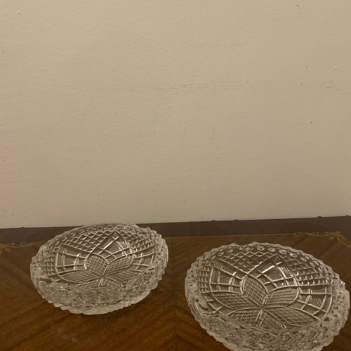 Crystal ashtray set new, two pieces