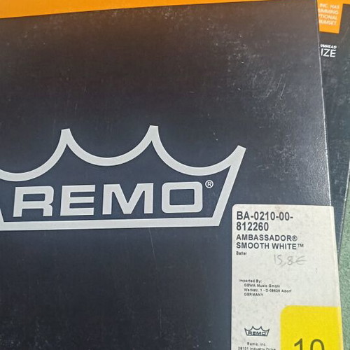 Remo Ambassador 10 Coated Smooth White drumhead new