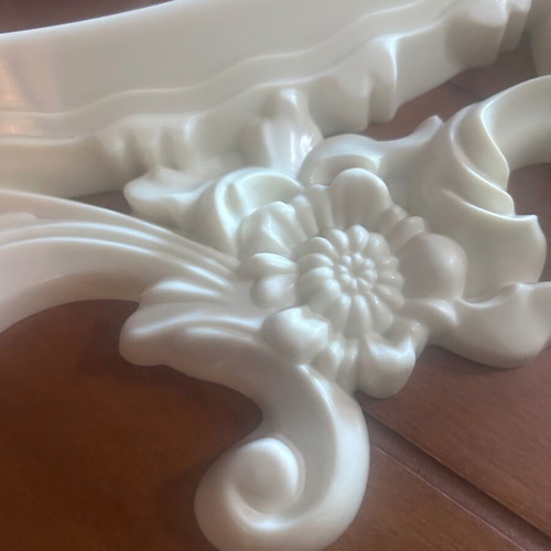 Vintage oval ornate white mirror frame like new
