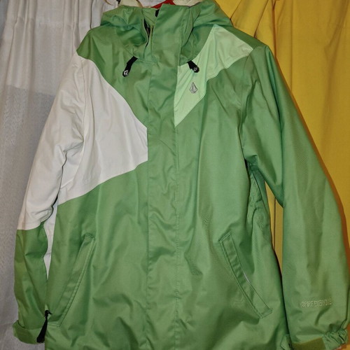 Volcom snowboard ski jacket like new, size M, green-white