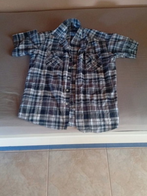 Italo Jean's striped shirt like new, black, gray, blue, white, size L