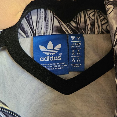 Adidas black and white jacket, size S