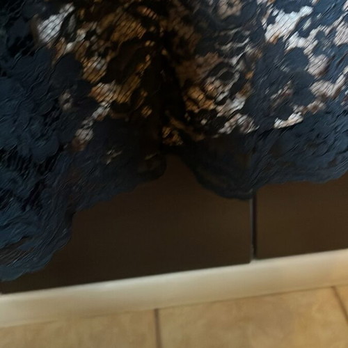 Top and long skirt set like new, black lace with beige fabric