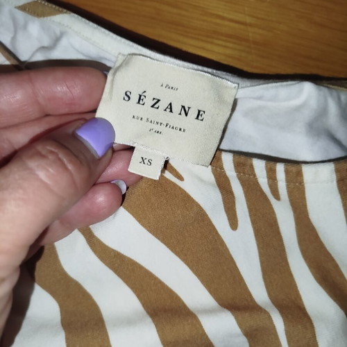 Sézane dress Earth Zebra Print size XS like new