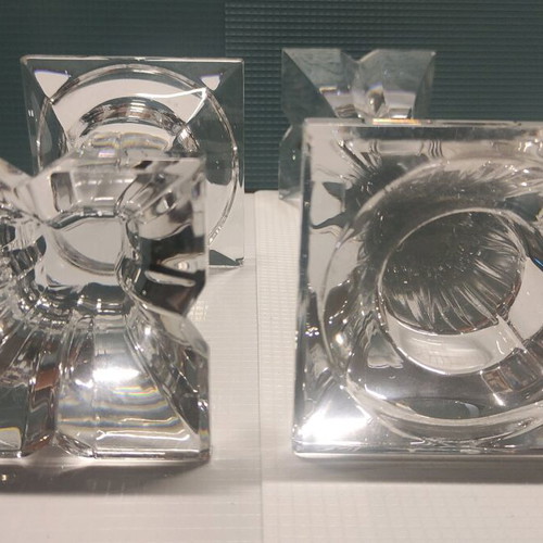 Pair of Ragaska crystal candlesticks from Slovenia like new