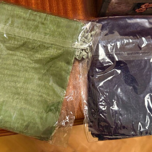 Gift pouch set new, organza and fabric, various colors