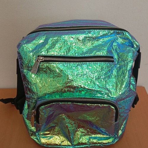 Zara Backpack New, Purple and Turquoise, 3 Compartments