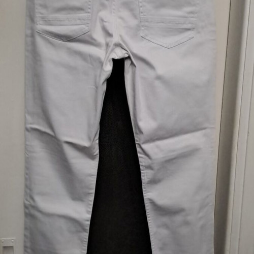 White denim pants like new, silver button, sizes S and M