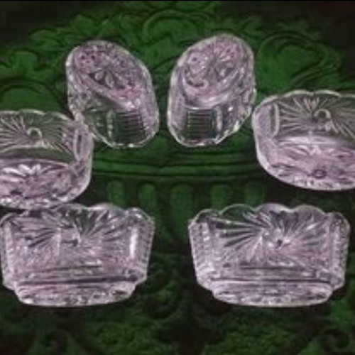 Set of 6 small crystal containers West Germany new