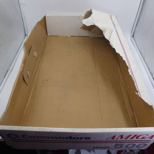 Commodore Amiga 500 keyboard box vintage used torn