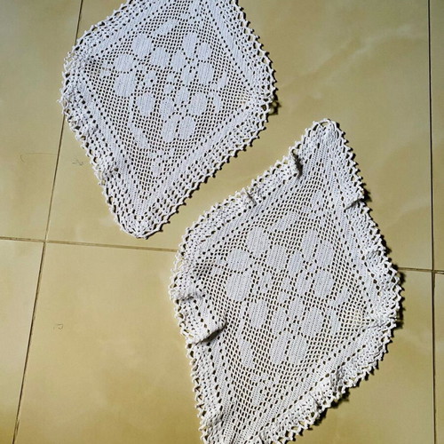 Handmade knitted cotton thread napkins like new