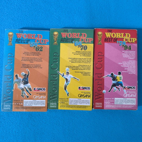World Cup video cassettes new, collectible set of 3