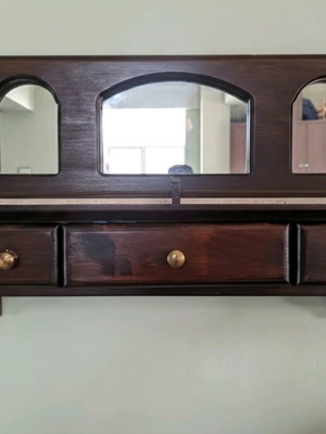 Επιτοίχιο ράφι με καθρέφτες και μαρμαράκι μεταχειρισμένο, χειροποίητο