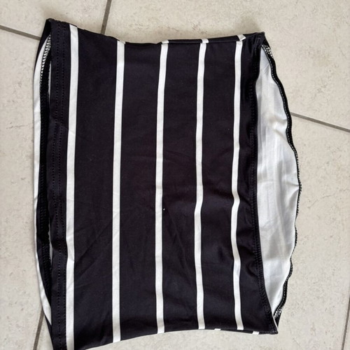 Striped tube top black size M new
