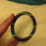 Rainbow resin bracelet, 6.5 cm diameter