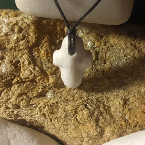 Collectible Cycladic art marble and stone cross, handmade