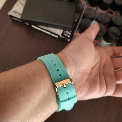Fashion wristwatch green with rose gold like new