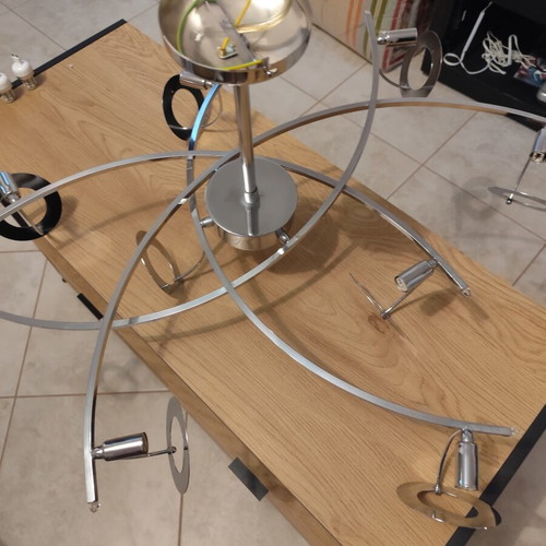 Inox ceiling lights set of 2 used, G9 bulbs