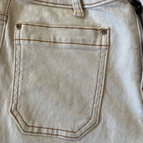Zara women's jeans with stitching like new, size 36, beige