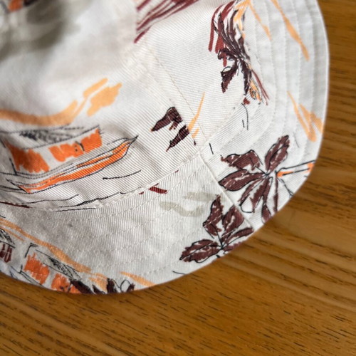 C&A Bucket Hat with Tropical Print, Large 60, Cotton