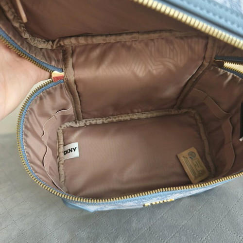 DKNY make up bag new, white and blue