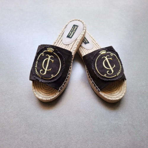 Juicy Couture espadrilles used, black with gold logo, size 38