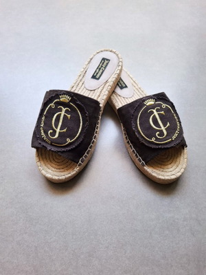 Juicy Couture espadrilles used, black with gold logo, size 38