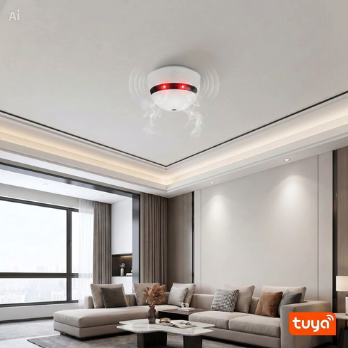 Wi‑Fi Smoke Detector Tuya Smart new smoke detector with sound and light alarm