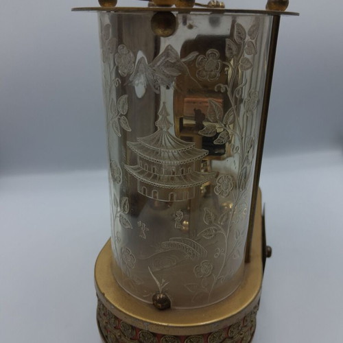 Schmidt vintage mechanical 8-day table clock with music box